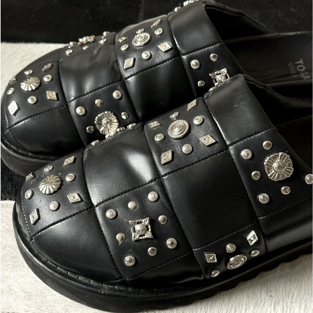 TOGA VIRILIS STUDDED MULES W/RIPPLE SOLE
